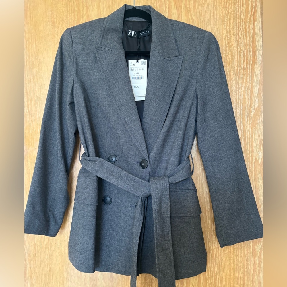Zara belted jacket.
